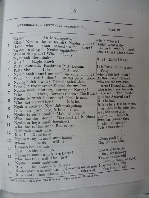 Dialect: Threlkeld c1827, Interrogative sentences p15